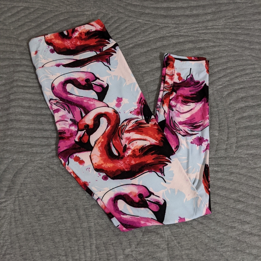 Watercolor Flamingo Lularoe TC Leggings